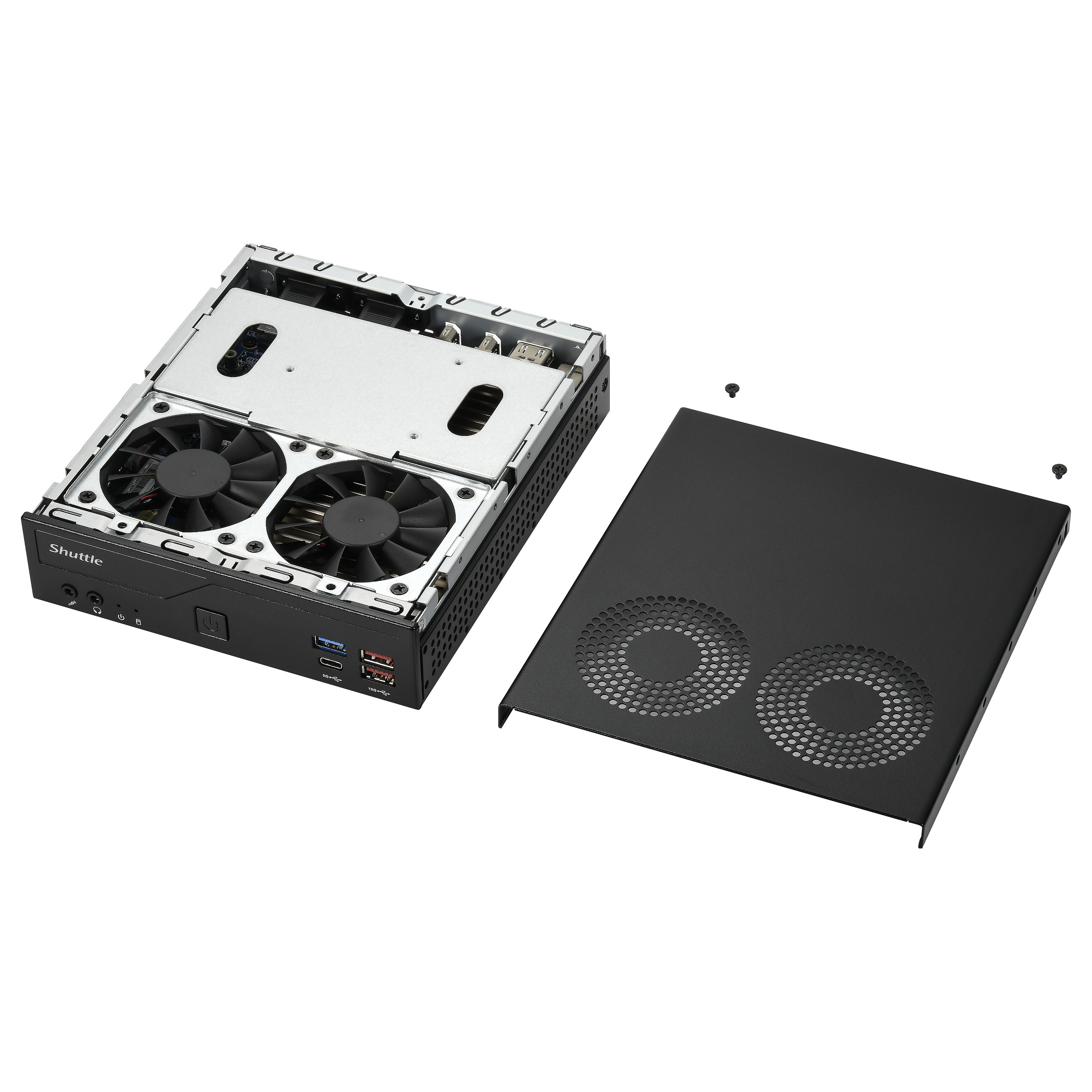 Slim PC SHUTTLE DH770 (2x hdmi, 2x dp, 2x 2.5g lan, 2x com, 8x usb, 1x 2.5", 2x m.2, 24/7 permanent operation, incl. vesa)-4