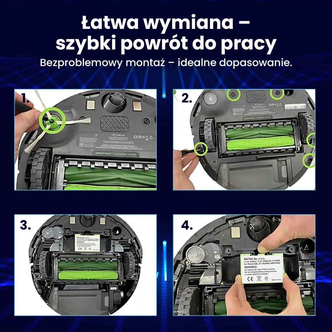 Baterija EXTRALINK za iRobot Roomba E5/E6/i7 (14.4V, 2600mAh)-8