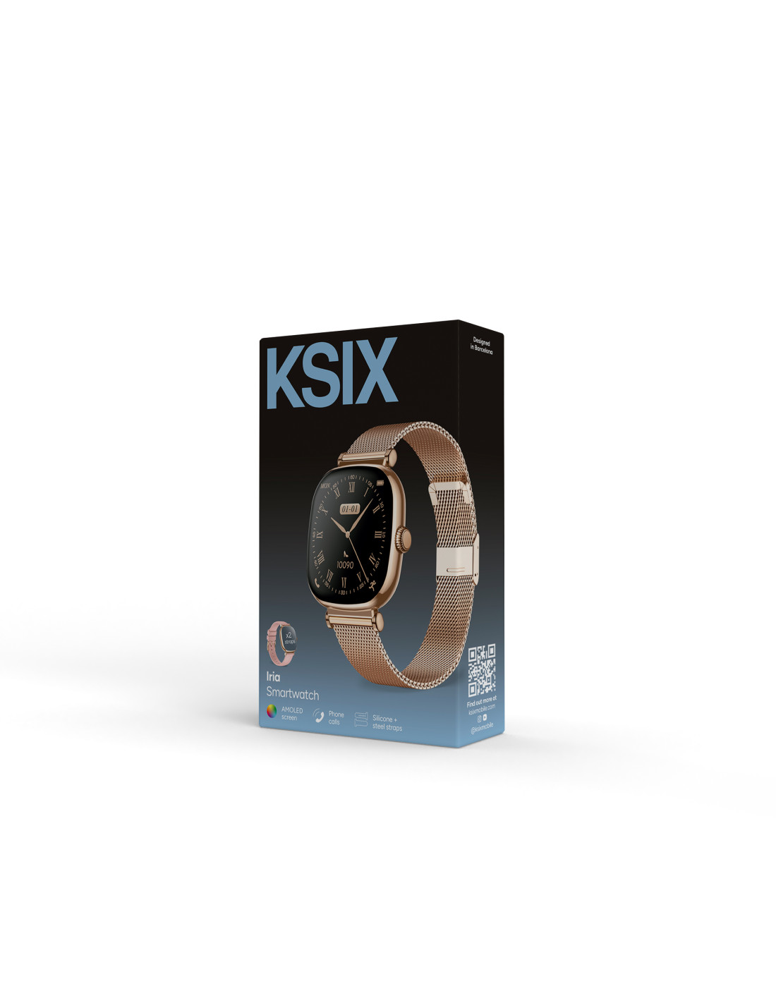 Pamenti sat KSIX IRIA, AMOLED, 4 dana aut., met. i silikon. remen, rozi-14