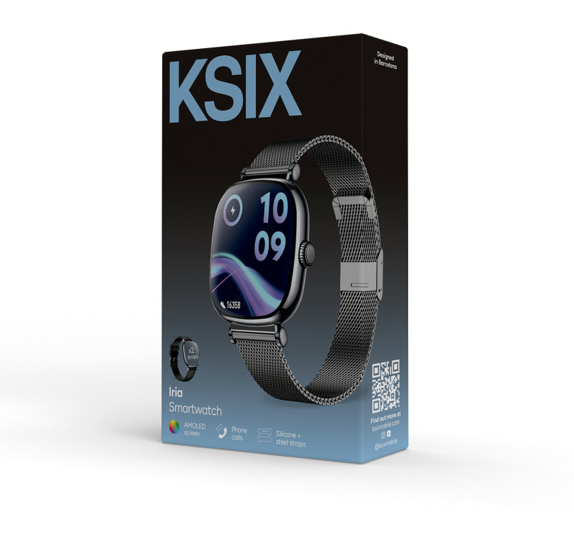 Pametni sat KSIX IRIA, 1,7" AMOLED, 4 dana aut., met. i silikon. remen, crni-14