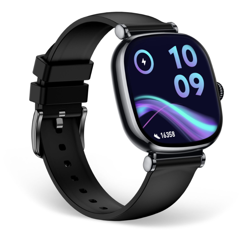 Pametni sat KSIX IRIA, 1,7" AMOLED, 4 dana aut., met. i silikon. remen, crni-4