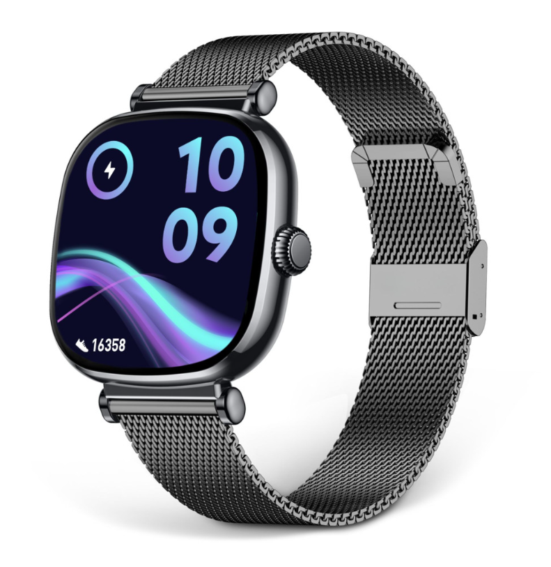 Pametni sat KSIX IRIA, 1,7" AMOLED, 4 dana aut., met. i silikon. remen, crni-3