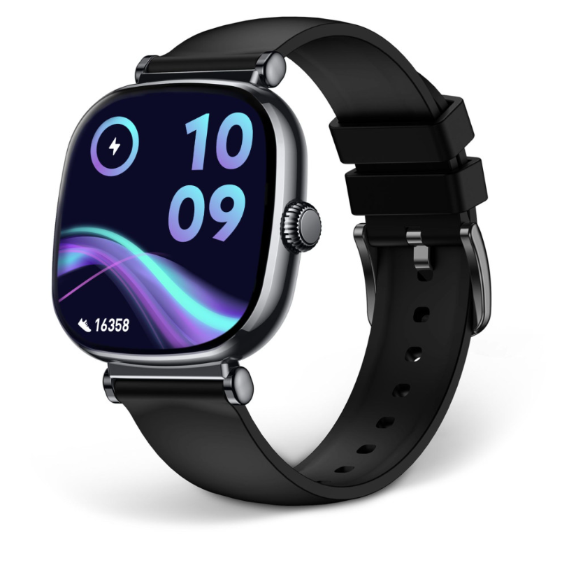 Pametni sat KSIX IRIA, 1,7" AMOLED, 4 dana aut., met. i silikon. remen, crni-2