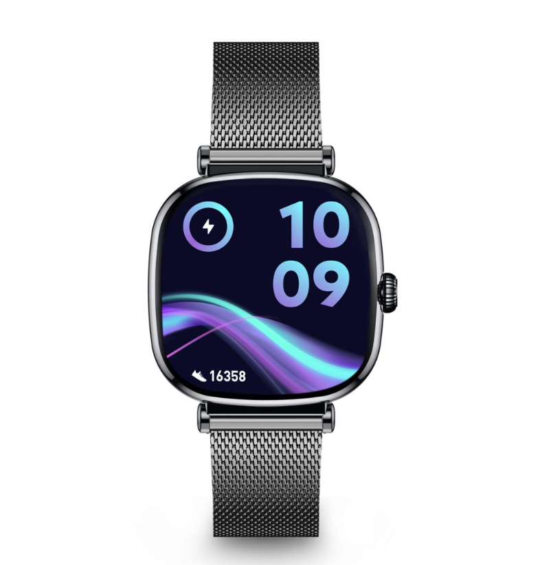 Pametni sat KSIX IRIA, 1,7" AMOLED, 4 dana aut., met. i silikon. remen, crni-10