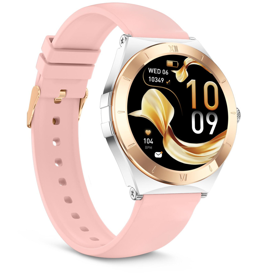 Pametni sat KSIX LYA, 1,19” AMOLED, metalan i silikonski remen, srebrni-3
