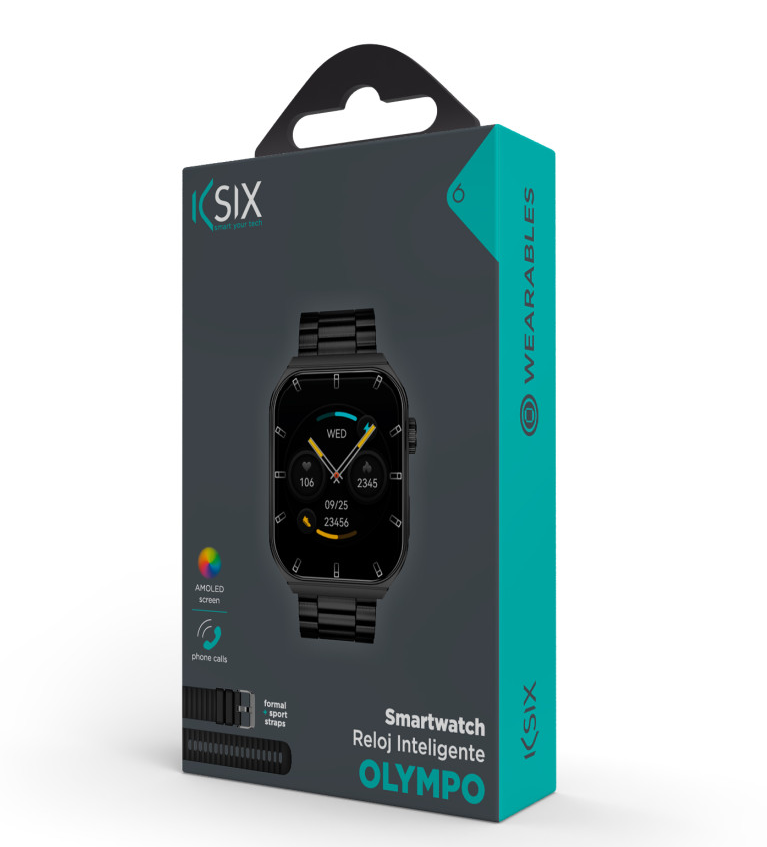 Pametni sat KSIX OLYMPO, AMOLED 1,96” , 2 remena, 5 dana aut., crni-11