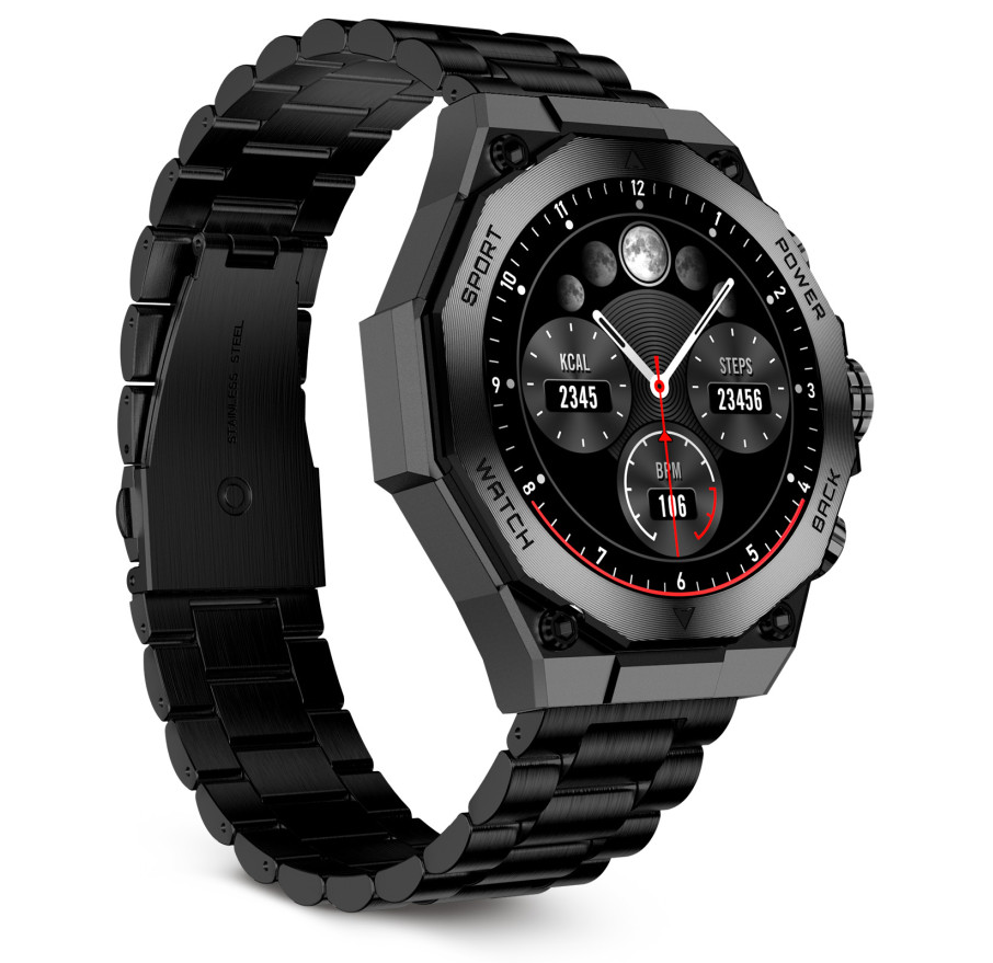 Pametni sat KSIX TITANIUM, AMOLED, 1.43", 2 remena, 5 dana aut., crni-2
