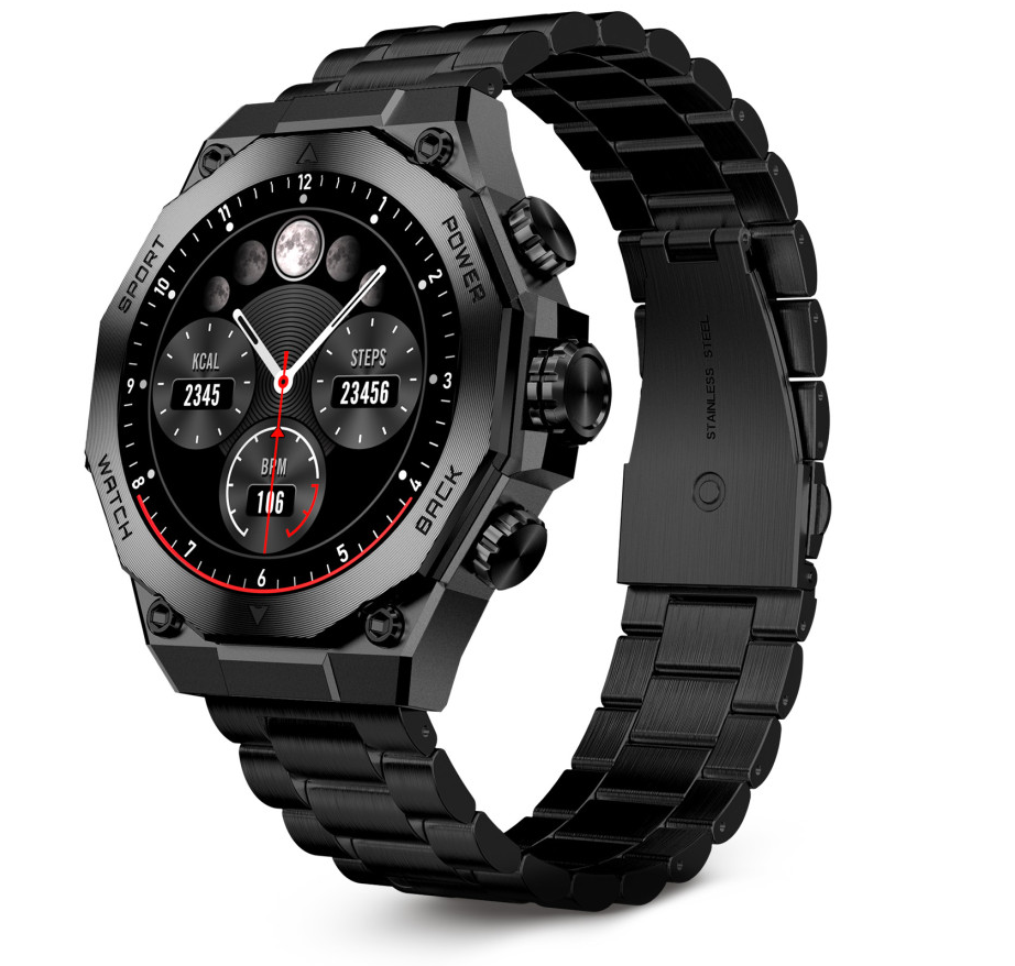 Pametni sat KSIX TITANIUM, AMOLED, 1.43", 2 remena, 5 dana aut., crni-4