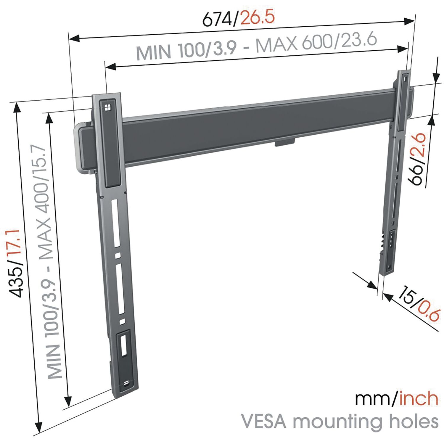 Zidni nosač za TV VOGELS TVM 5605 (40" - 100", fiksni, max 100 kg)-1
