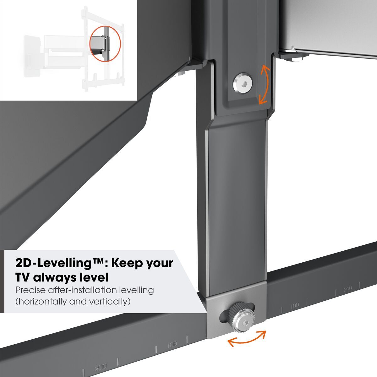 Zidni nosač za TV VOGELS TVM 5855 ELITE (55-100", okret 120, max 75kg), crni-5