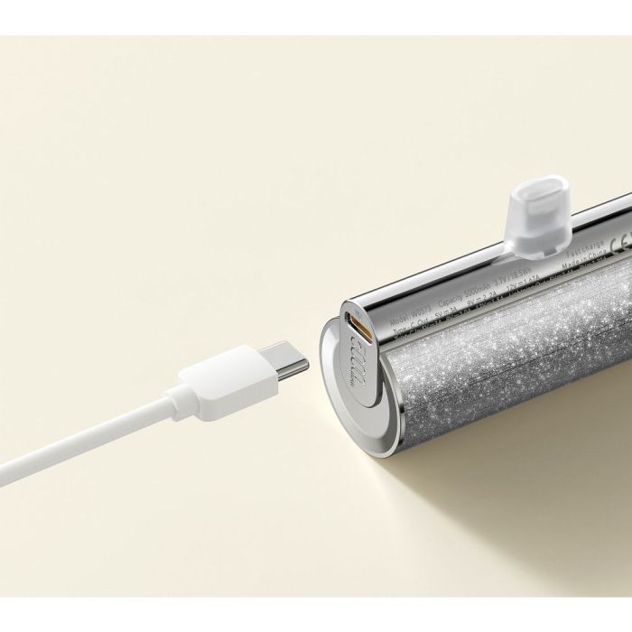 VEGER prenosna baterija z vgrajenim priključkom Type-C 5000mAh, srebrna-2