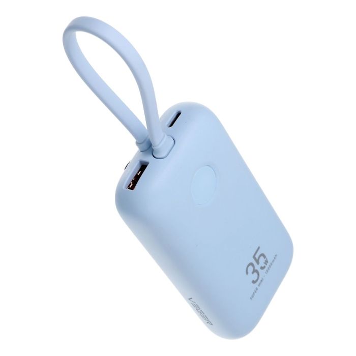 VEGER prenosna baterija z vgrajenimi kabli 10000 mAh, modra-0