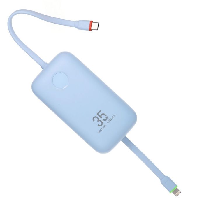 VEGER prenosna baterija z vgrajenimi kabli 10000 mAh, modra-2