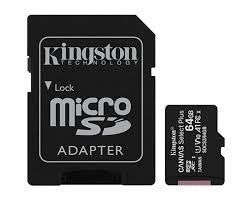 MEM SD MICRO 64GB Kingston Canvas Select Plus + Adapter SDCS3/64GB-1