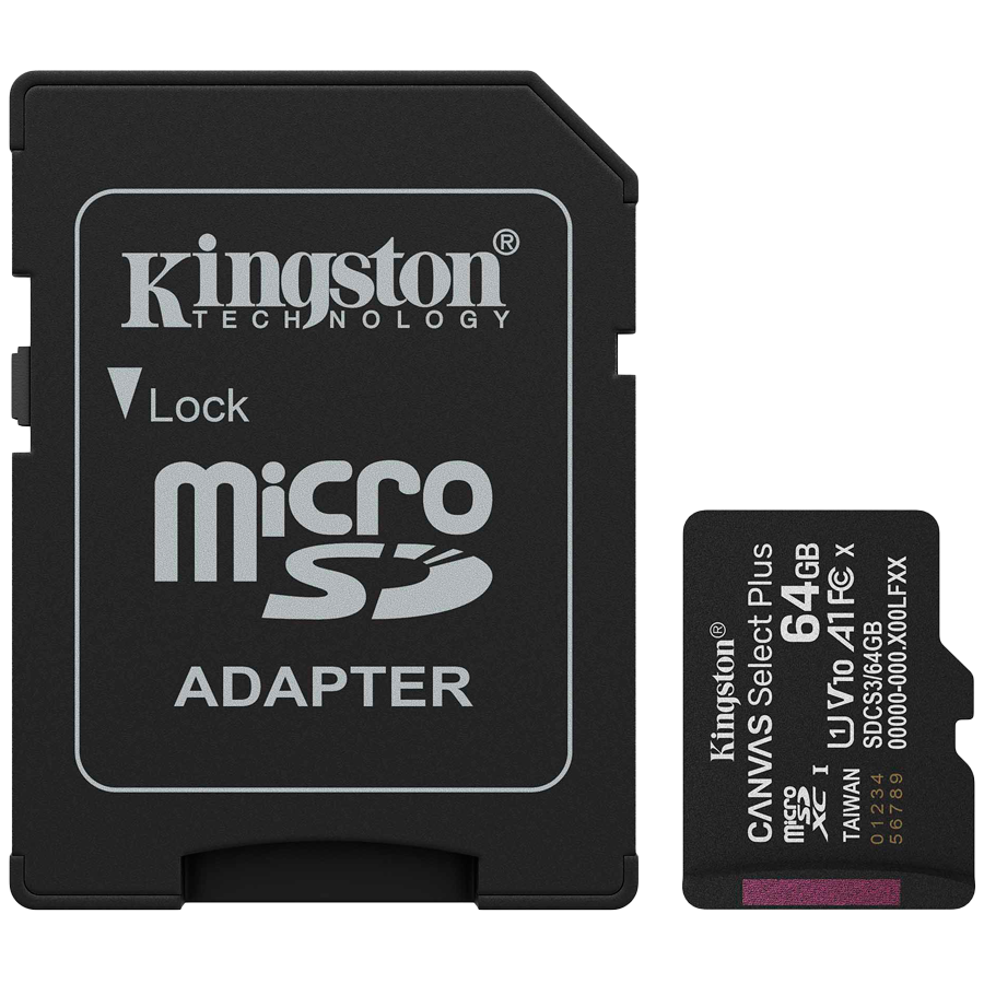 MEM SD MICRO 64GB Kingston Canvas Select Plus + Adapter SDCS3/64GB-0