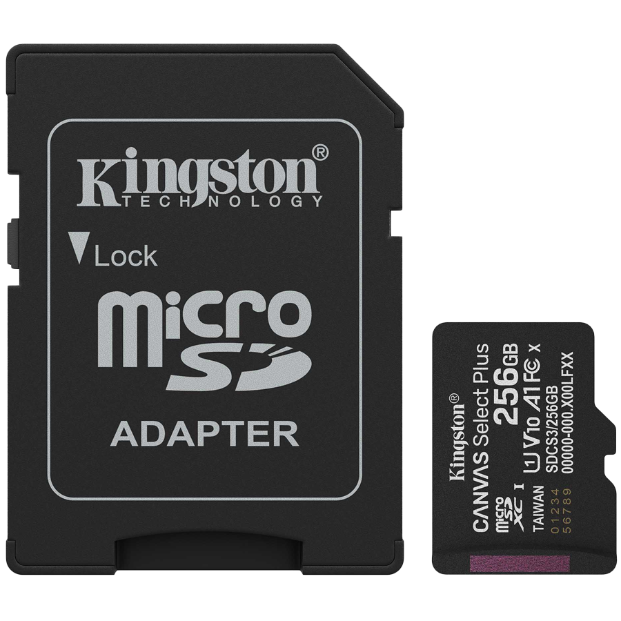MEM SD MICRO 256GB Kingston Canvas Select Plus + Adapter SDCS3/256GB-1