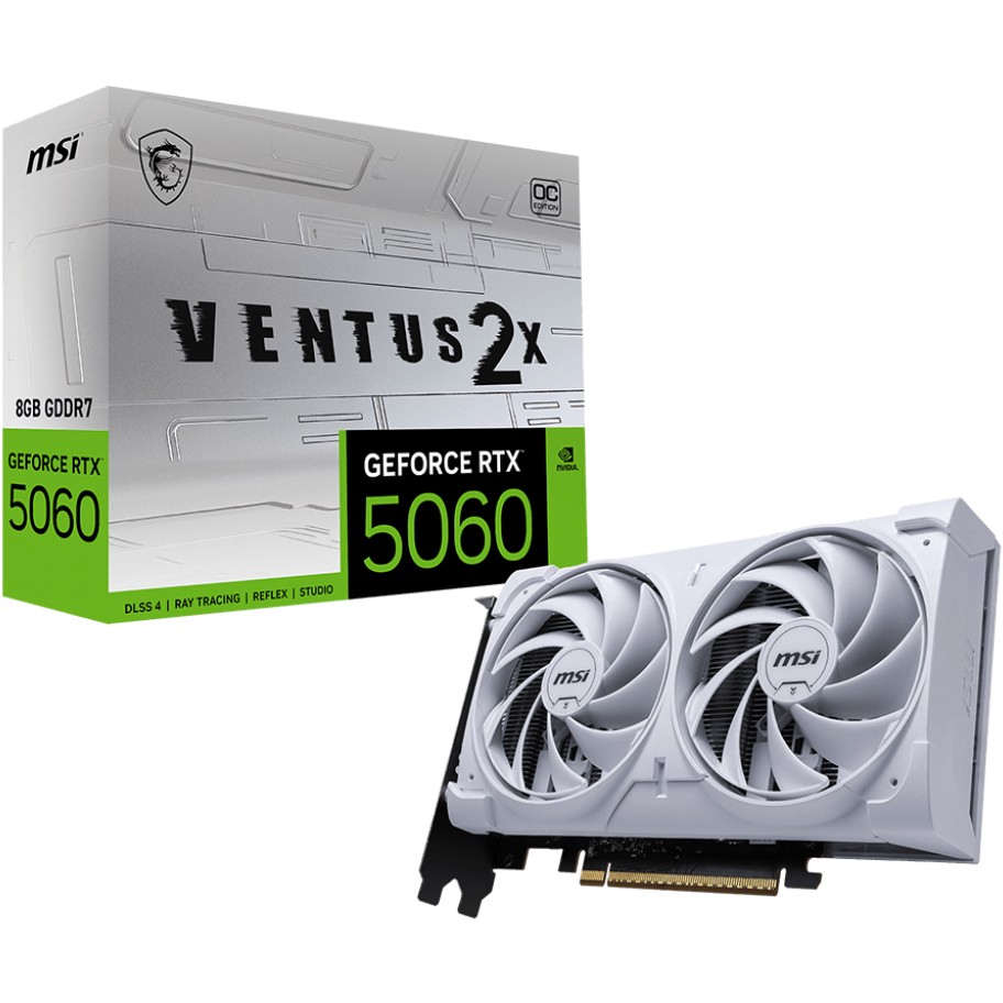 Grafička kartica MSI GeForce RTX 5060 8G VENTUS 2X OC WHITE NVIDIA 8 GB GDDR7-3