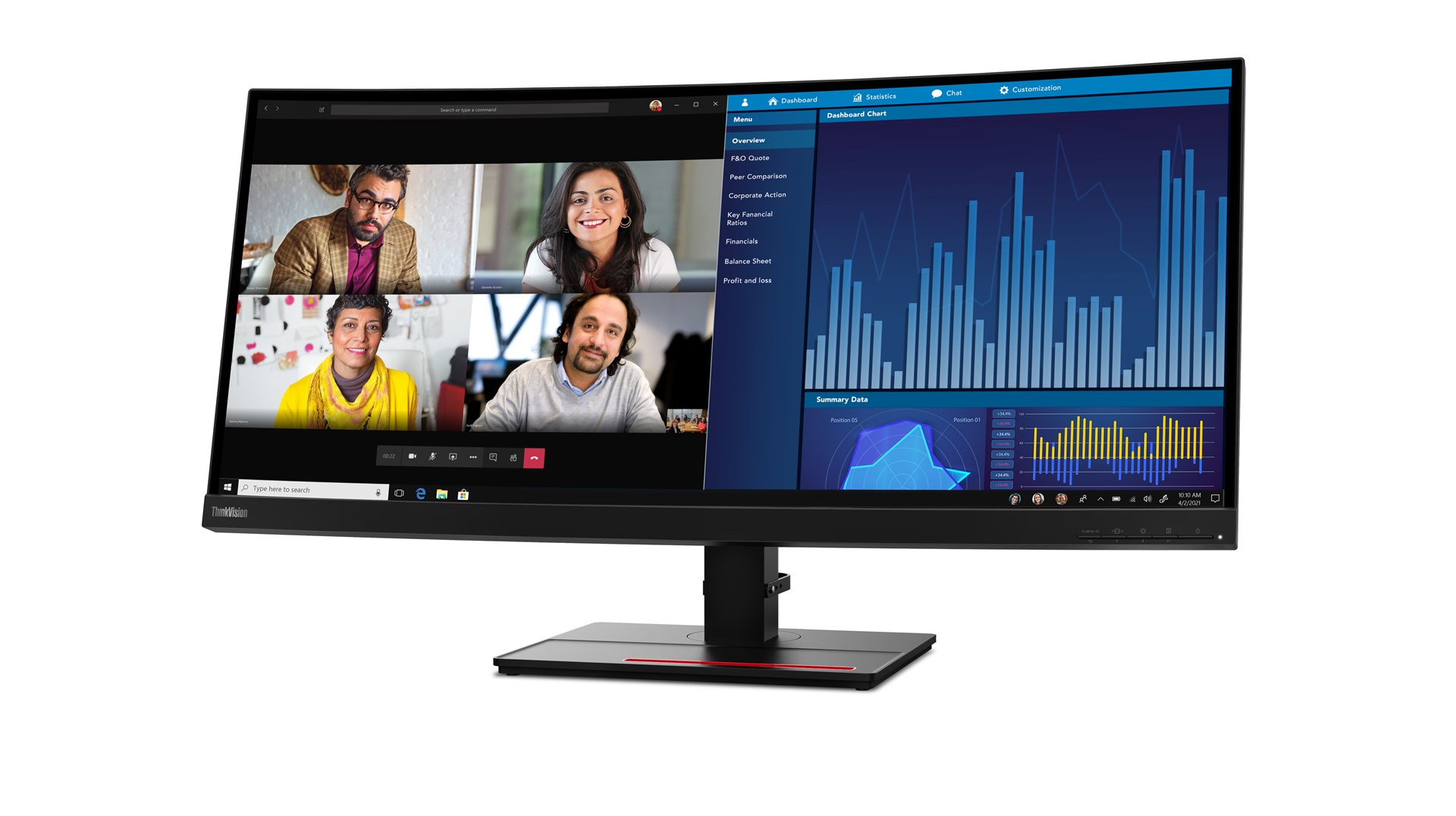 Monitor LENOVO ThinkVision P34w-20 (34.1", 3440 x 1440 pixels)-2