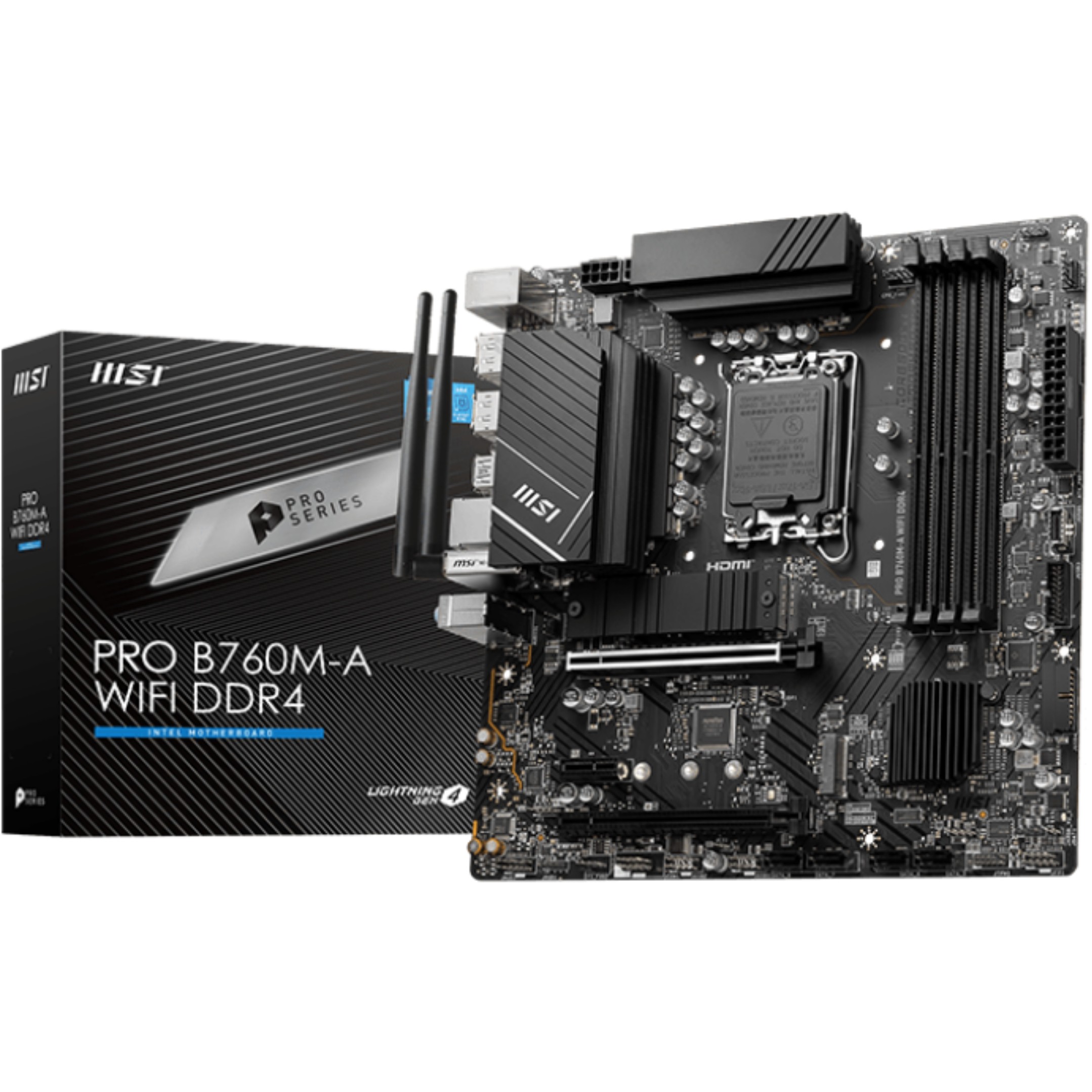 Motherboard MSI PRO B760M-A WIFI DDR4 (micro ATX, Intel B760, LGA 1700)-1