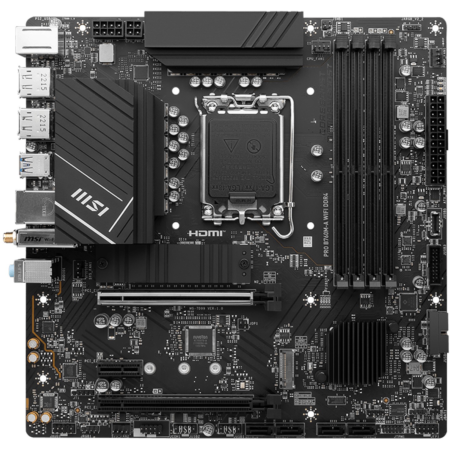 Motherboard MSI PRO B760M-A WIFI DDR4 (micro ATX, Intel B760, LGA 1700)-2