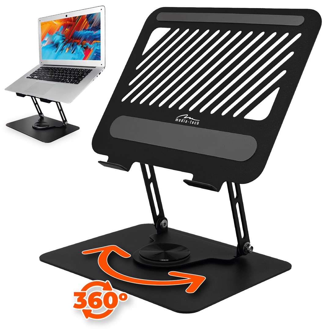 Stalak za laptop MEDIA-TECH ROTO MT2662 (za laptope 10"-17", crni)-0