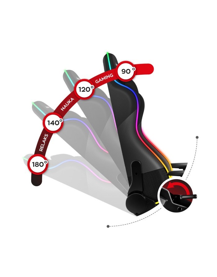 Huzaro Force 6.2 RGB PC gaming chair Bucket (cradle) seat Black-9