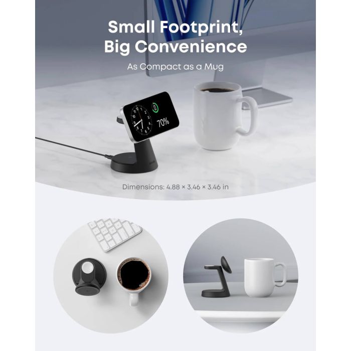 Punjač ANKER MagGo Wireless Charging Station 3-u-1, Qi2 15 W, bijeli-4