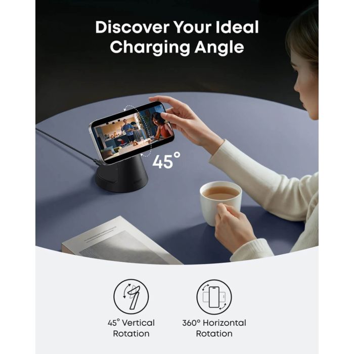 Punjač ANKER MagGo Wireless Charging Station 3-u-1, Qi2 15 W, bijeli-2