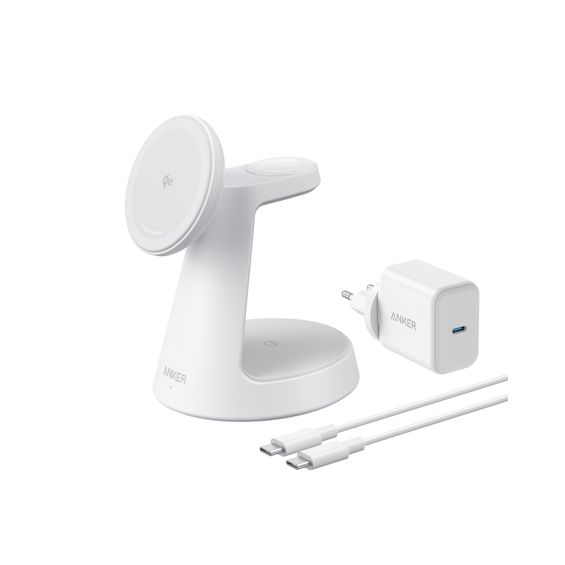 Punjač ANKER MagGo Wireless Charging Station 3-u-1, Qi2 15 W, bijeli-7