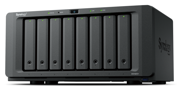 NAS SERVER SYNOLOGY DS1825+ (8-bay, 2.2Ghz, AMD Ryzen V1500B, 4GB DDR4 ECC, 2xUSB-C)-0