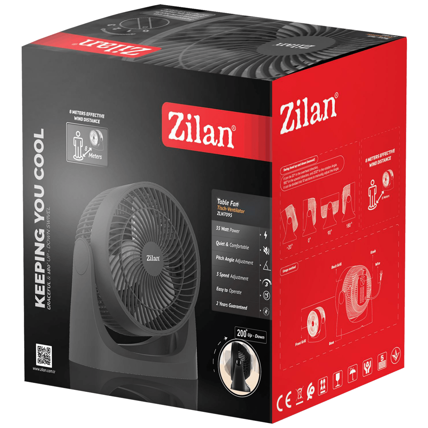 Zilan Ventilator stolni, 3 brzine rada, 35W - ZLN7095-1