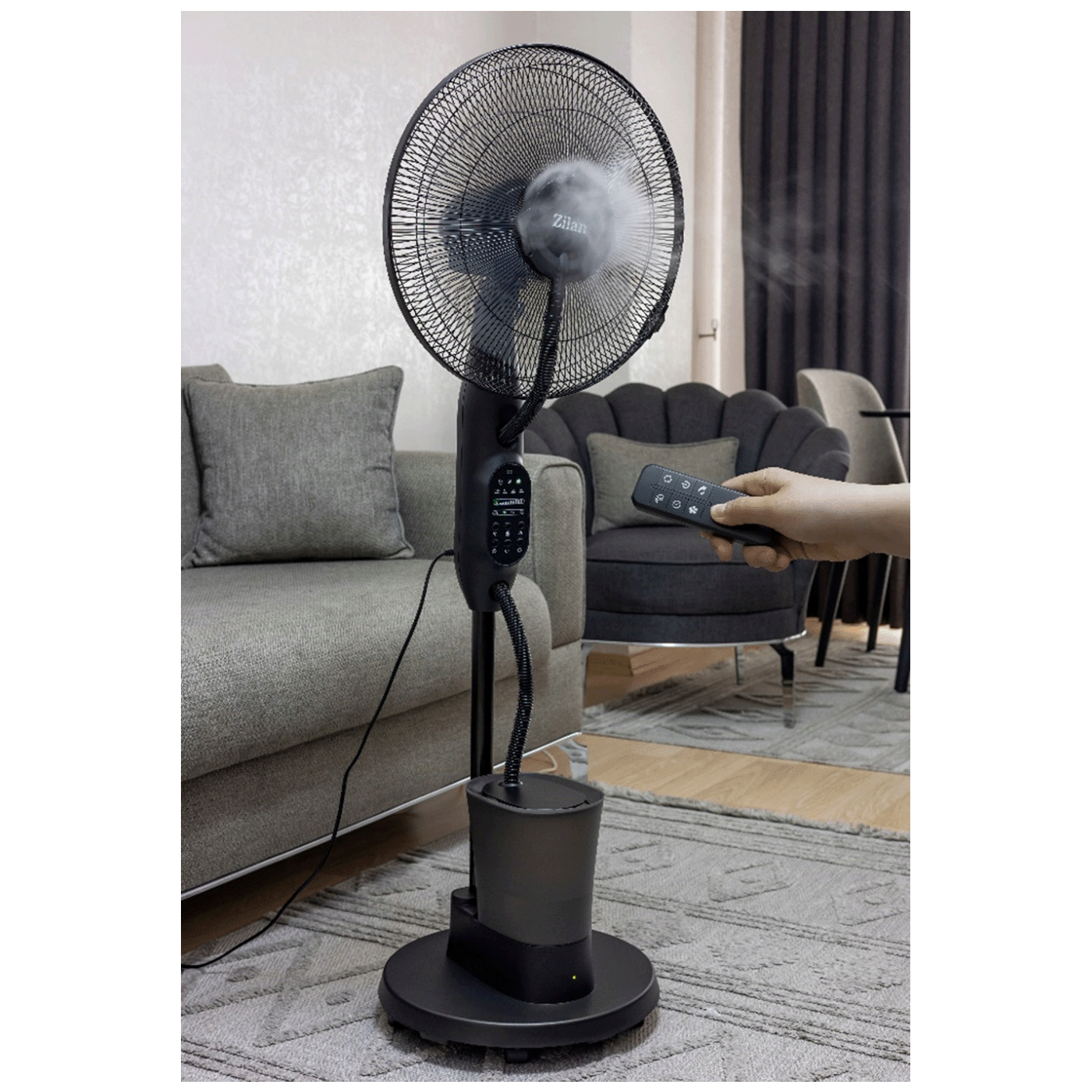 Zilan Ventilator sa raspršivačem vode, daljinski upravljač, 75 W - ZLN0977-3