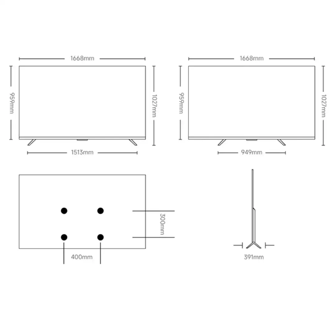 TV XIAOMI  A Pro 75 O39PT-EU (189 cm, 4K QLED, 60 - 120 Hz)-4