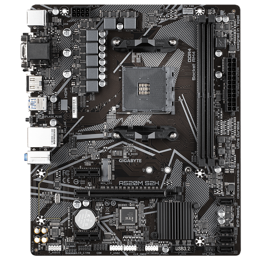 Matična ploča GIGABYTE A520M S2H (AM4, 2 x DDR4, PCIe 3.0, 1 x M.2, 4 x SATA, HDMI/DVI-D/D-Sub)-0