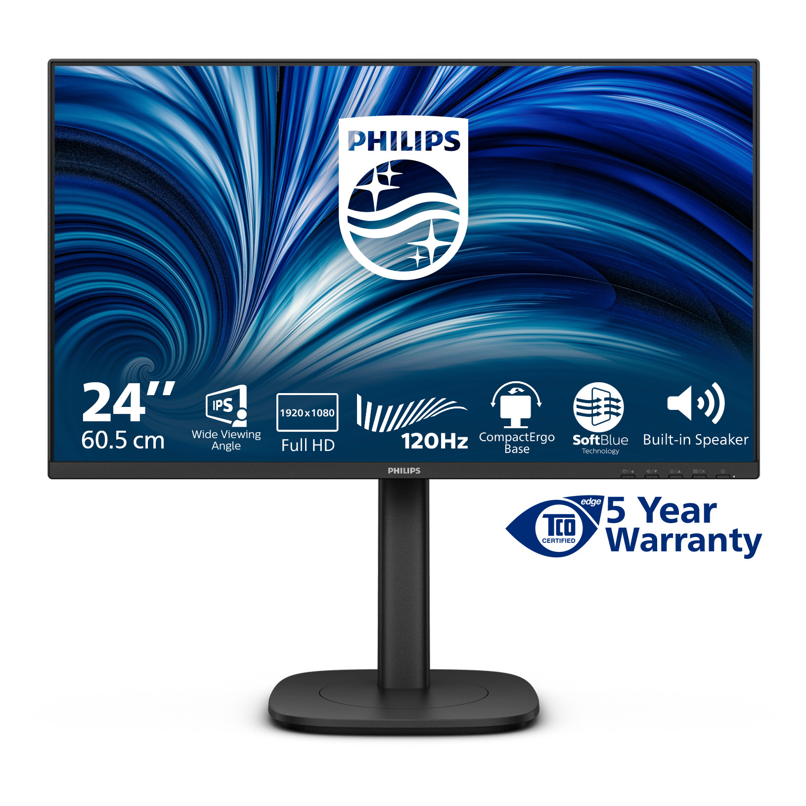Monitor PHILIPS 24B2N3200J/00 24" FHD (1920x1080) IPS, Pivot, 120Hz, 300 cd/m2, 15001, VGA/HDMI/DP, USB Hub, zvučnici, crni-7