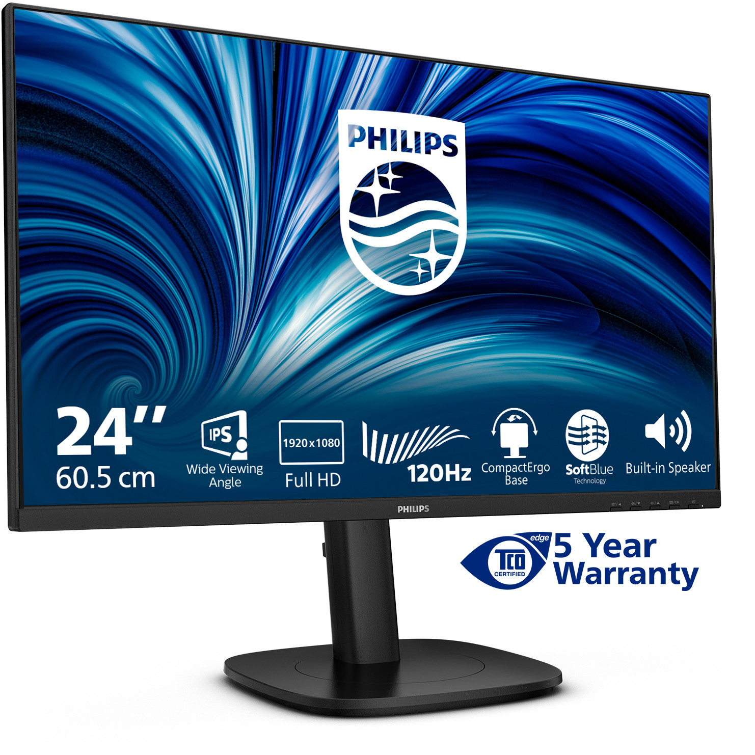 Monitor PHILIPS 24B2N3200J/00 24" FHD (1920x1080) IPS, Pivot, 120Hz, 300 cd/m2, 15001, VGA/HDMI/DP, USB Hub, zvučnici, crni-8