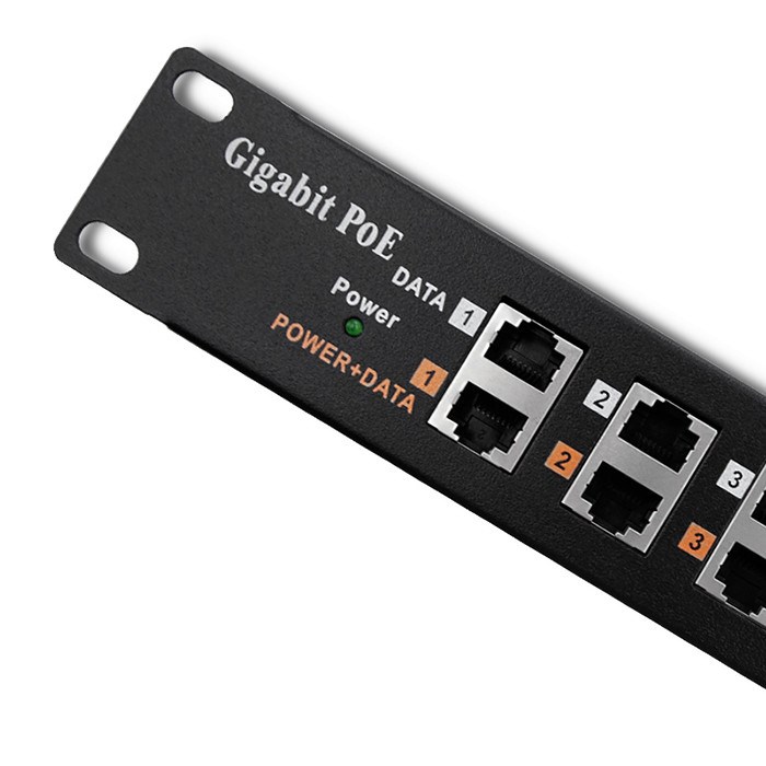 Qoltec 54478 Patch Panel 12-portni PoE za RACK-1