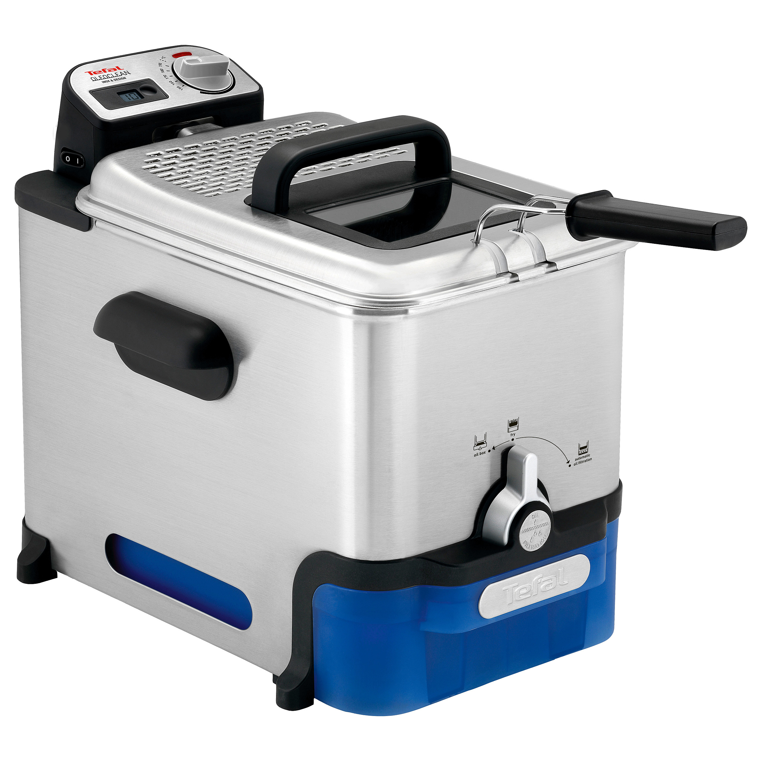 Friteza TEFAL Oleoclean Pro Inox & Design FR8040 (3.5 L, 2300 W)