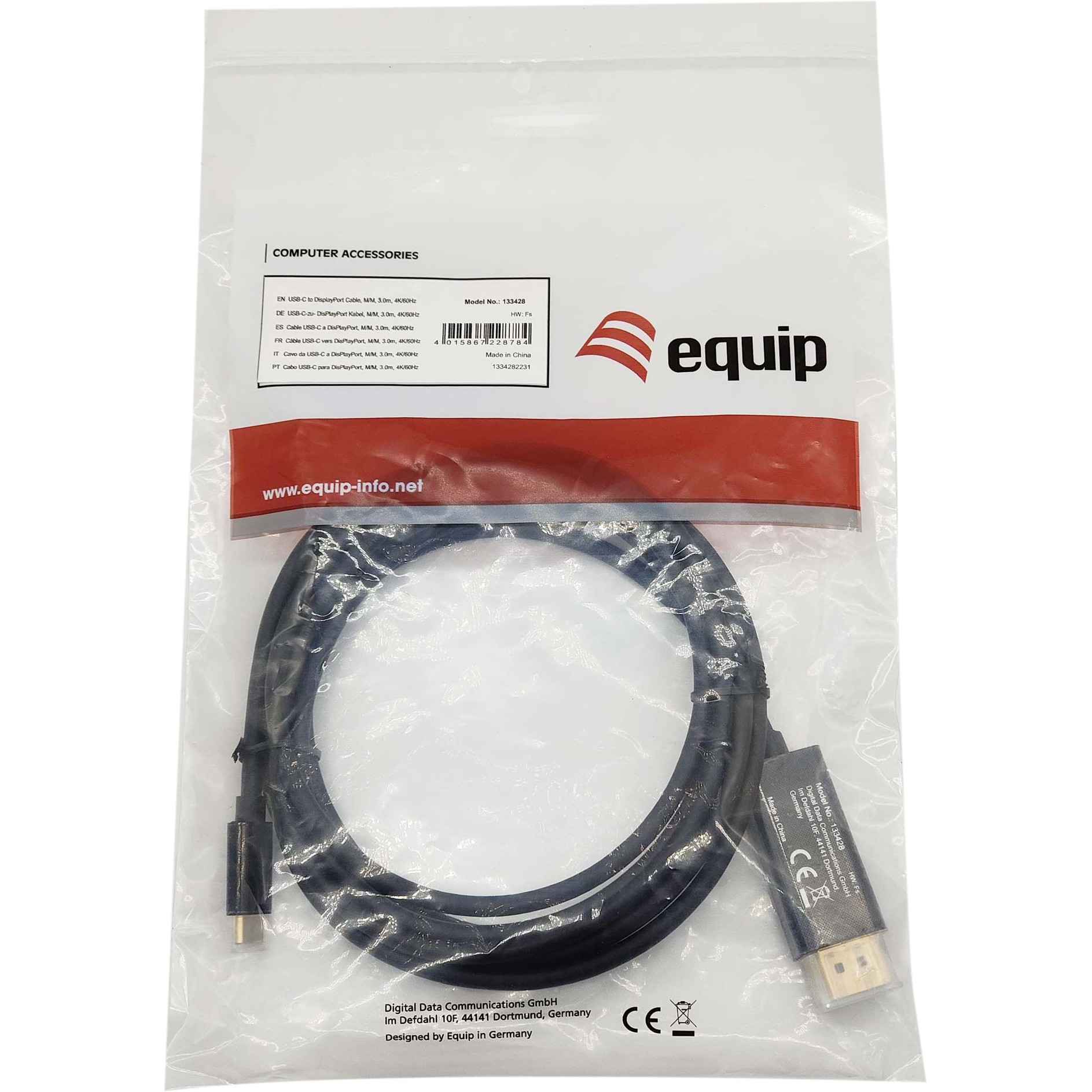 Kabel USB-C do DisplayPort EQUIP 3.0m 4K/60Hz-3