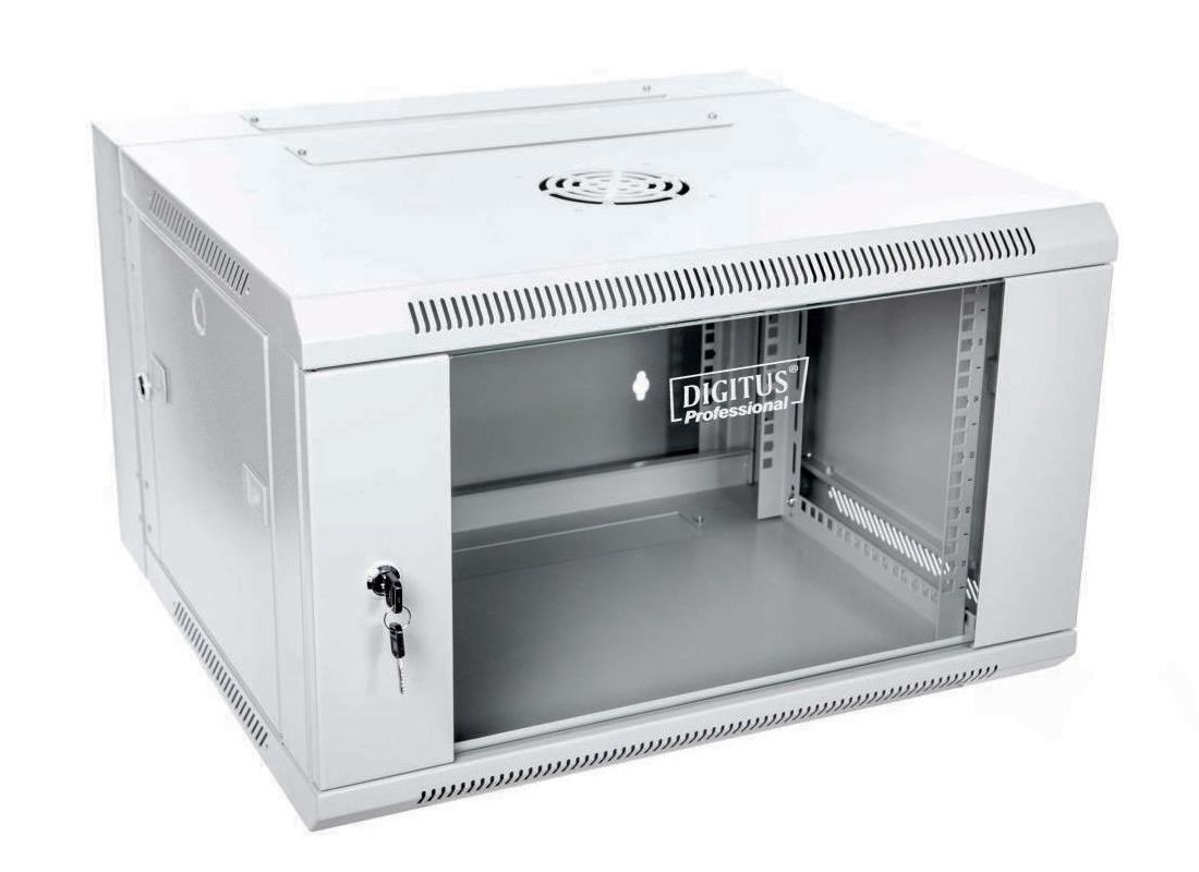 Rack ormar DIGITUS DN-WD19 06U/550 (6U, montaža na zid, svijetlo siva)-2