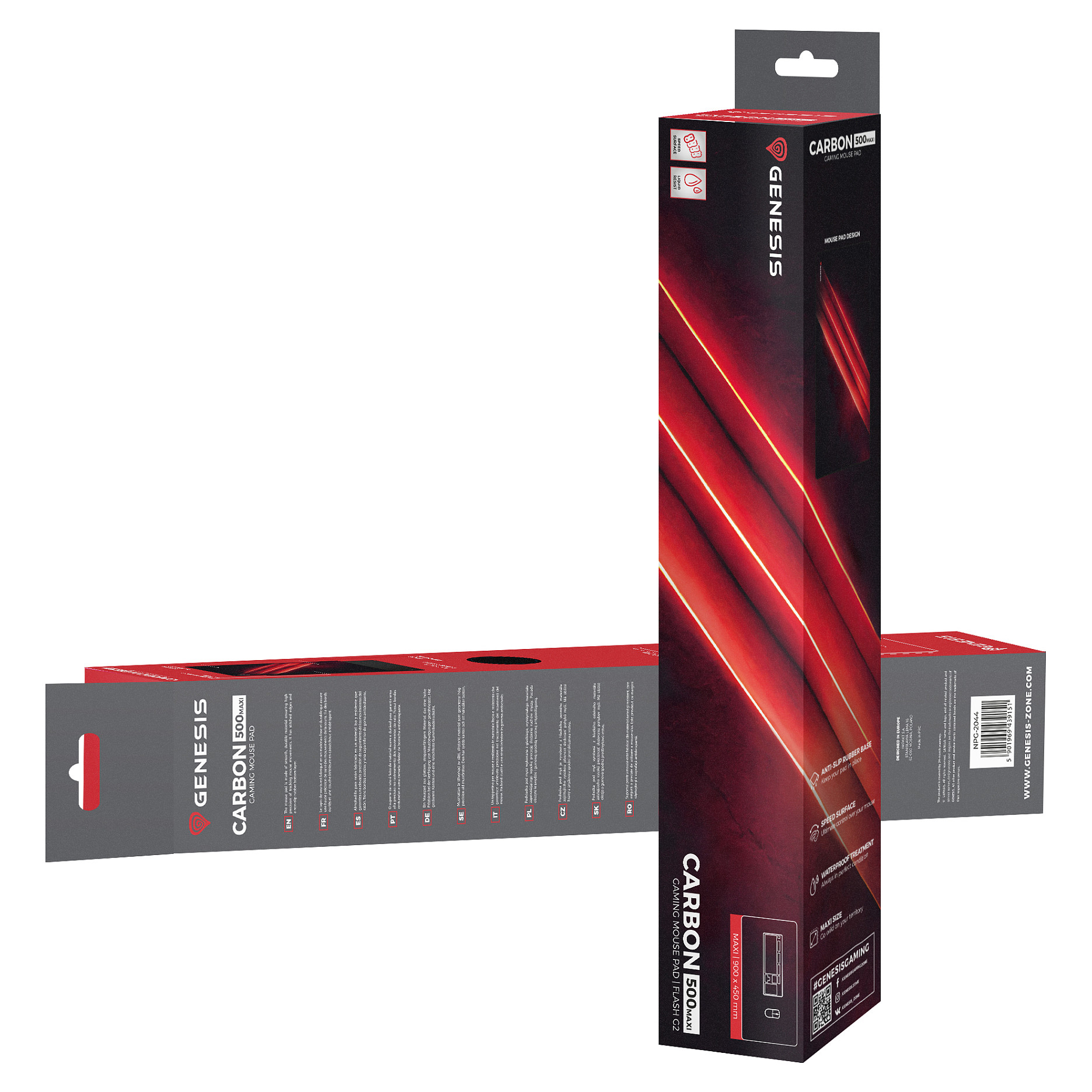 GENESIS Carbon 500 Maxi Flash G2 Gaming mouse pad Black, Red-7