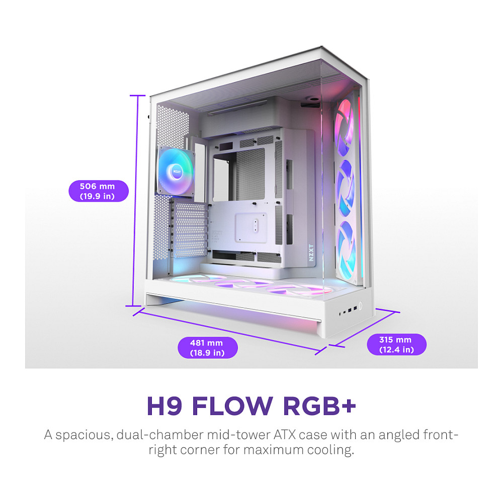 Kućište NZXT H9 FLOW RGB (midi tower, bijelo)-1