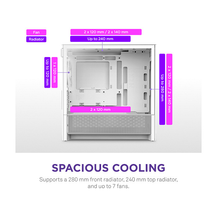 Kućište NZXT H9 H3 Flow Midi Tower bijelo-4