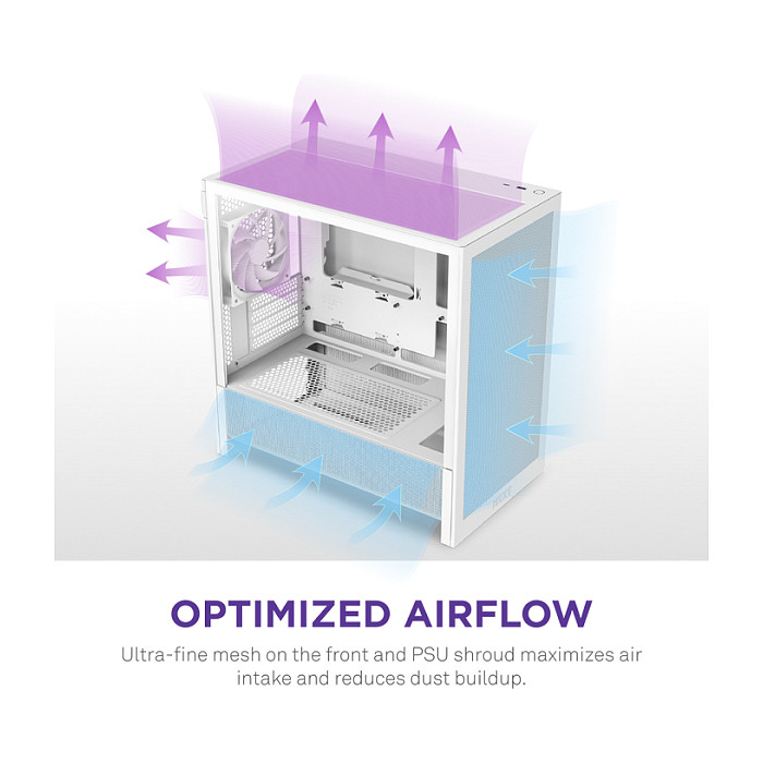 Kućište NZXT H9 H3 Flow Midi Tower bijelo-5