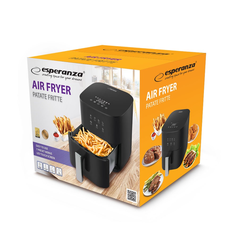 FAT-FREE FRYER ESPERANZA EKA002 (3.5L, 1350W, crna)
