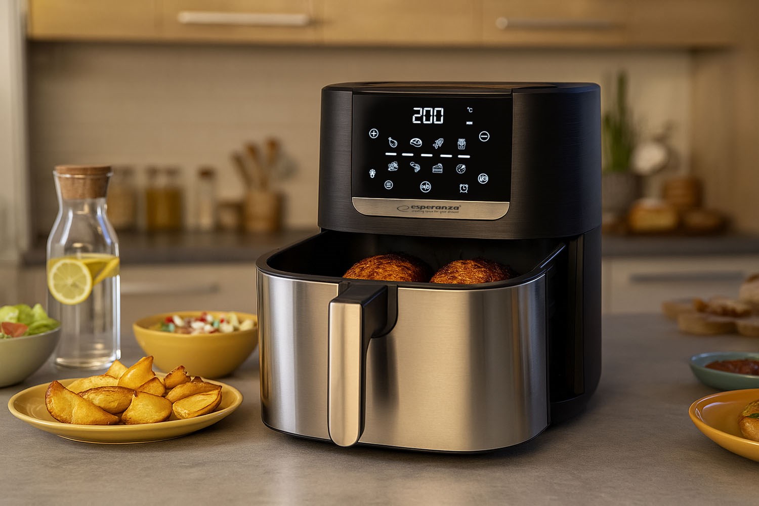 Non-fat fryer ESPERANZA EKA004 (8L, 1700W, inox)-1