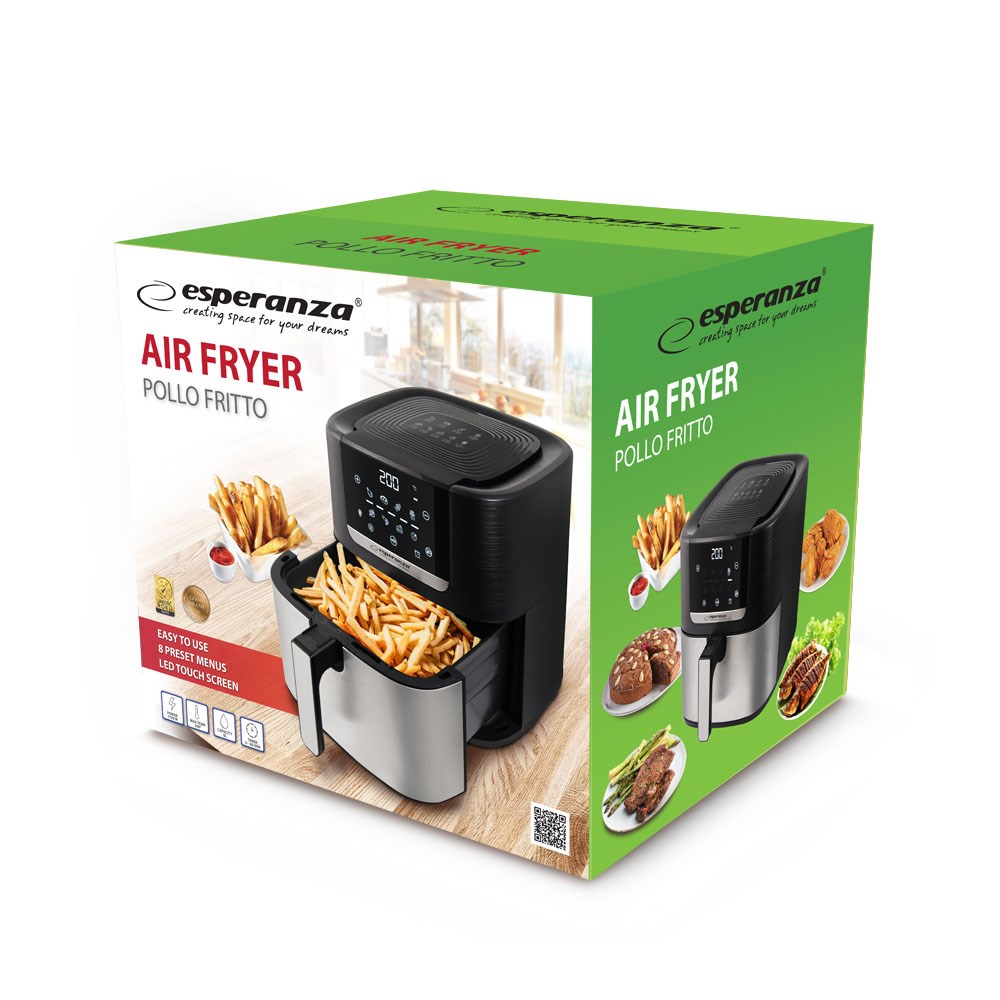 Non-fat fryer ESPERANZA EKA004 (8L, 1700W, inox)-2