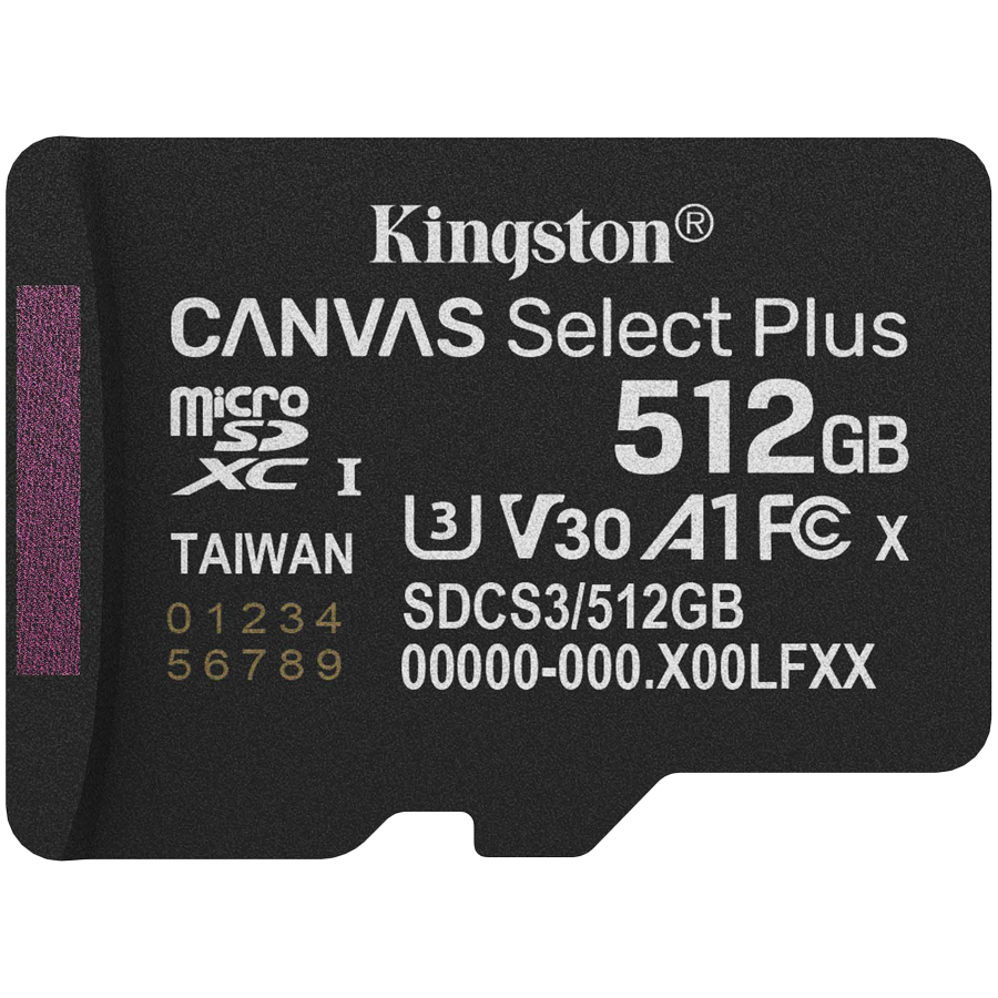 microSDXC KINGSTON 512GB Canvas Select Plus Gen3 150R A1