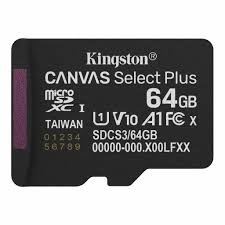 Kingston Technology 64GB micSDXC Canvas Select Plus Gen3 100R A1 Single Pack w/o ADP