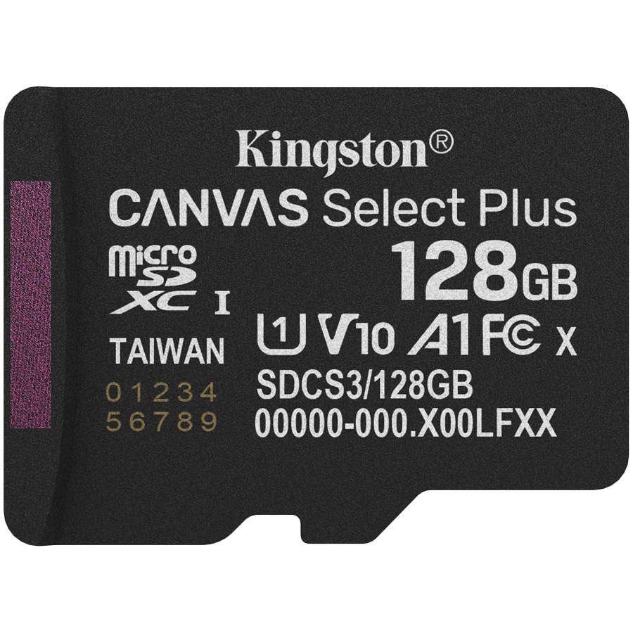 Kingston Technology 128GB micSDXC Canvas Select Plus Gen3 150R A1 Single Pack w/o ADP-1